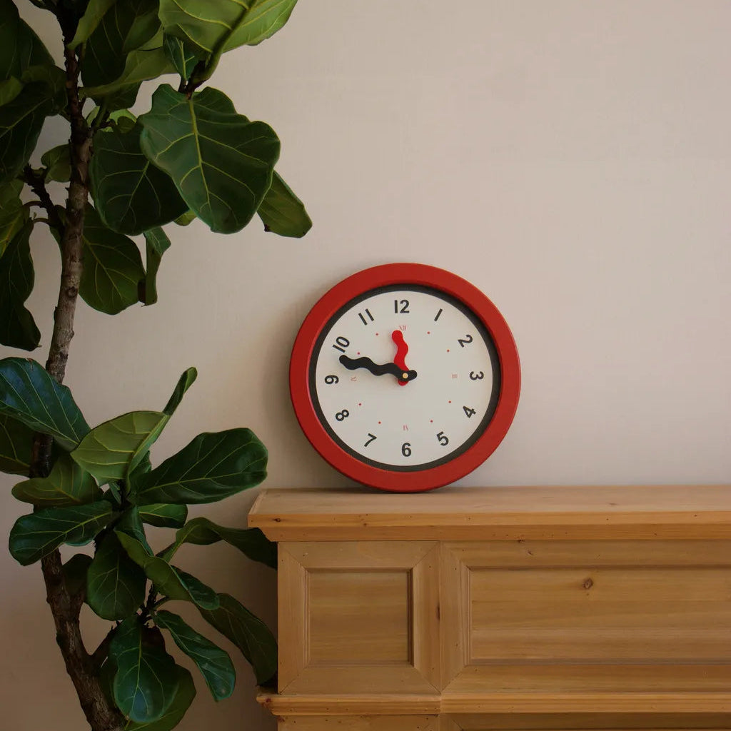 Red Accent Wall Clock - Delicors