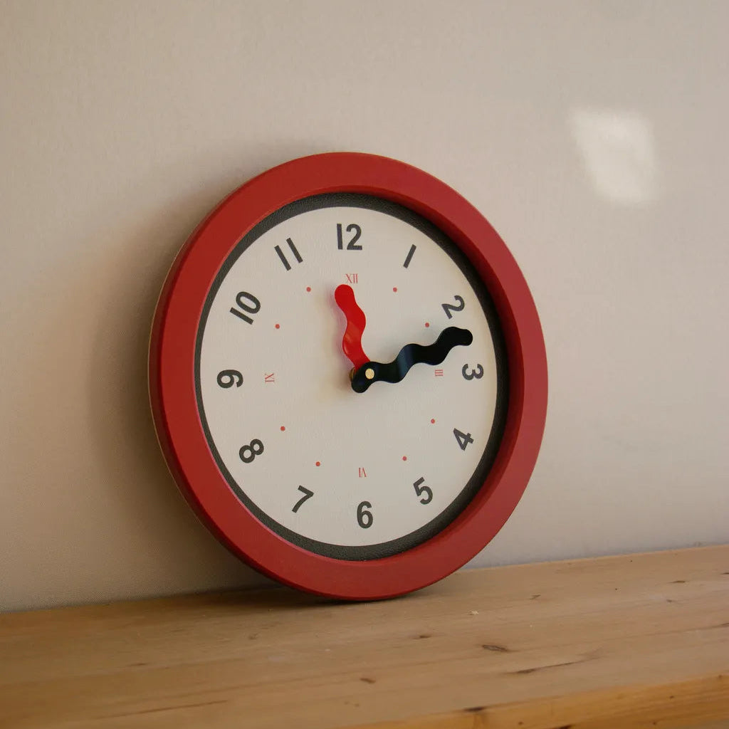 Red Accent Wall Clock - Delicors