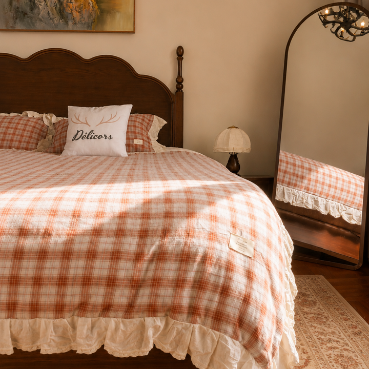 Soft Haze Plaid Bedding Set - FINAL SALE
