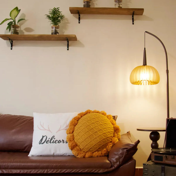 Sunflower Pom Pom Cushion -- Delicors