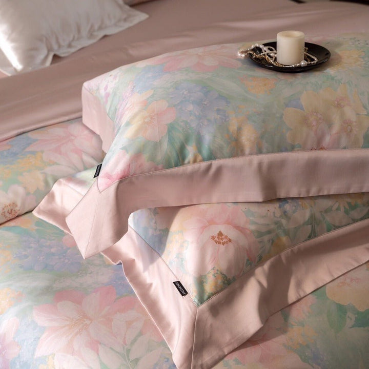Aqua Blue and Pink Ombre Bedding Set - Bedding - Delicors