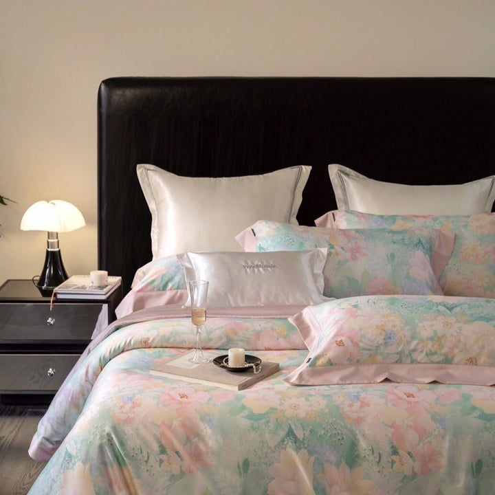 Aqua Blue and Pink Ombre Bedding Set - Bedding - Delicors