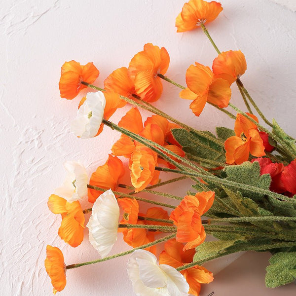 Artificial Vivid Poppies - Artificial Flower - Delicors