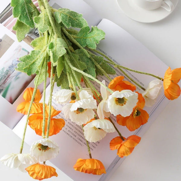 Artificial Vivid Poppies - Artificial Flower - Delicors