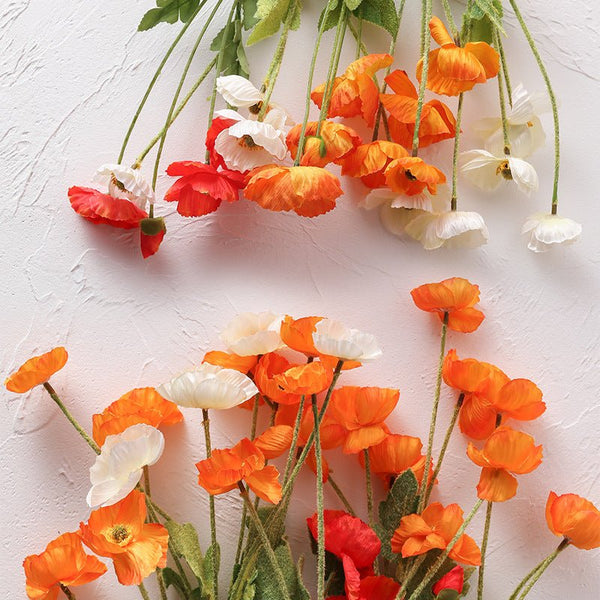 Artificial Vivid Poppies - Artificial Flower - Delicors