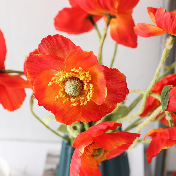 Artificial Vivid Poppies - Artificial Flower - Delicors