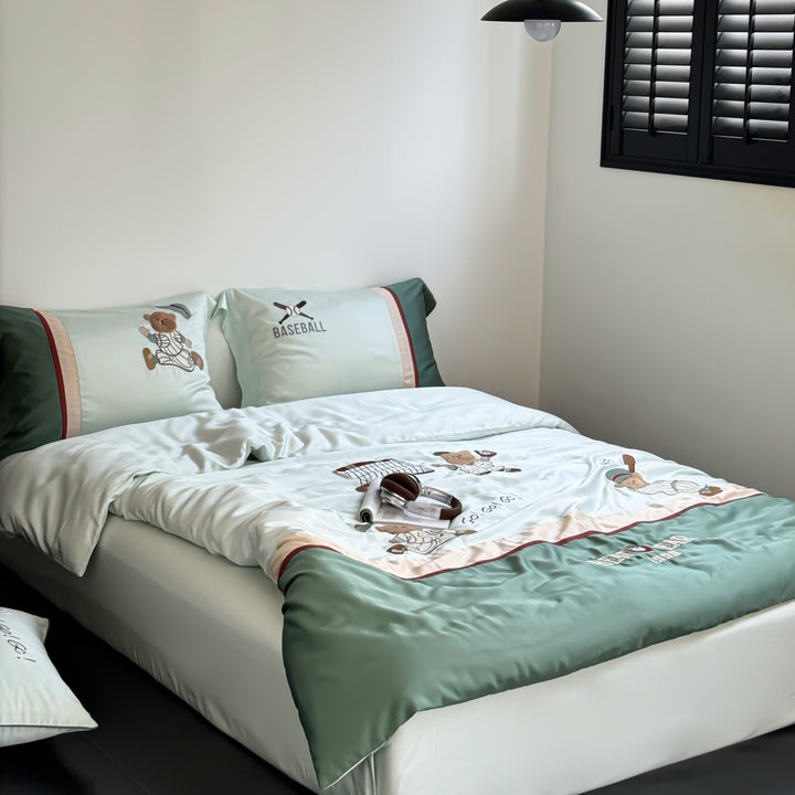 Baseball Bear Bedding Set