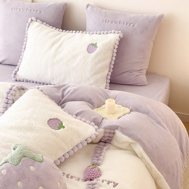 Berry Bliss Lavender Strawberry Bedding Ensemble - Bedding - Delicors