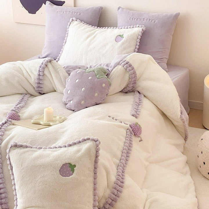 Berry Bliss Lavender Strawberry Bedding Ensemble - Bedding - Delicors