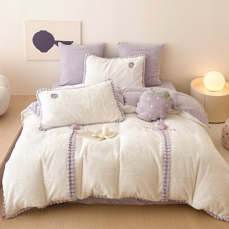 Berry Bliss Lavender Strawberry Bedding Ensemble - Bedding - Delicors