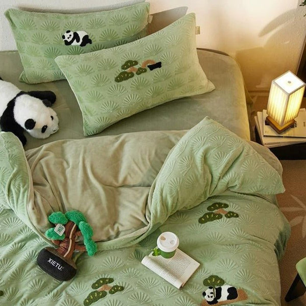 Black & White Bliss Mono Panda Bed Linens - Bedding - Delicors