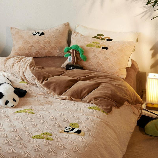Black & White Bliss Mono Panda Bed Linens - Bedding - Delicors