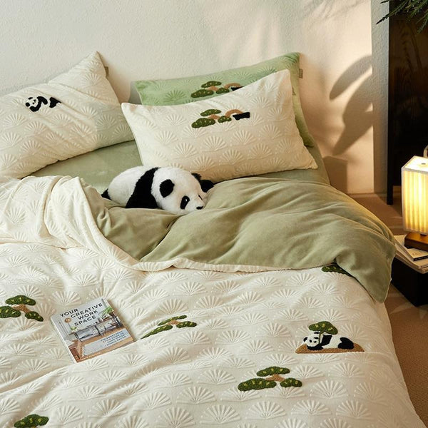 Black & White Bliss Mono Panda Bed Linens - Bedding - Delicors
