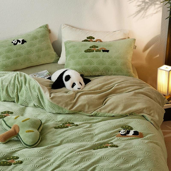 Black & White Bliss Mono Panda Bed Linens - Bedding - Delicors