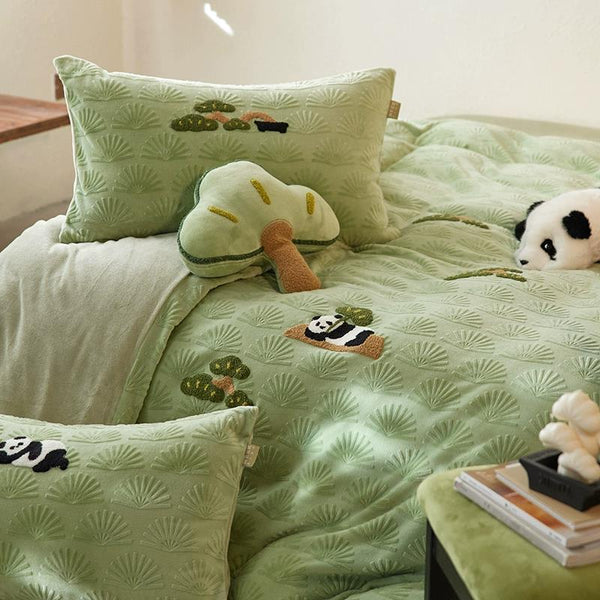 Black & White Bliss Mono Panda Bed Linens - Bedding - Delicors
