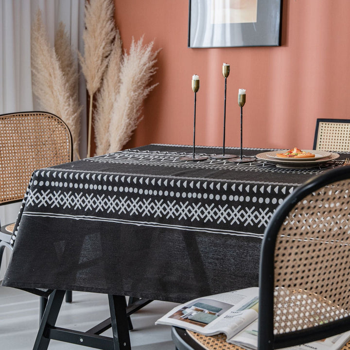 Bohemian Black Table Cloth - Table Cloth - Delicors