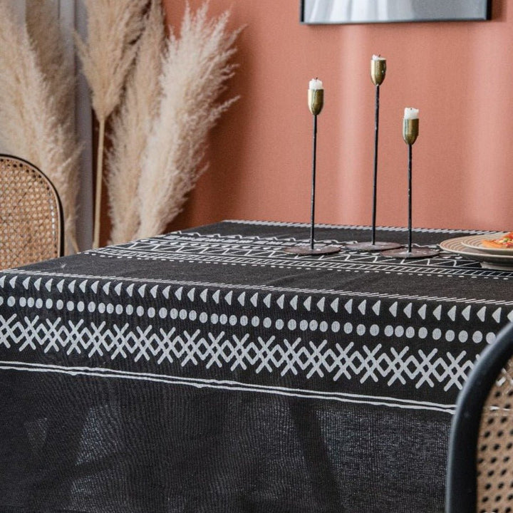 Bohemian Black Table Cloth - Table Cloth - Delicors