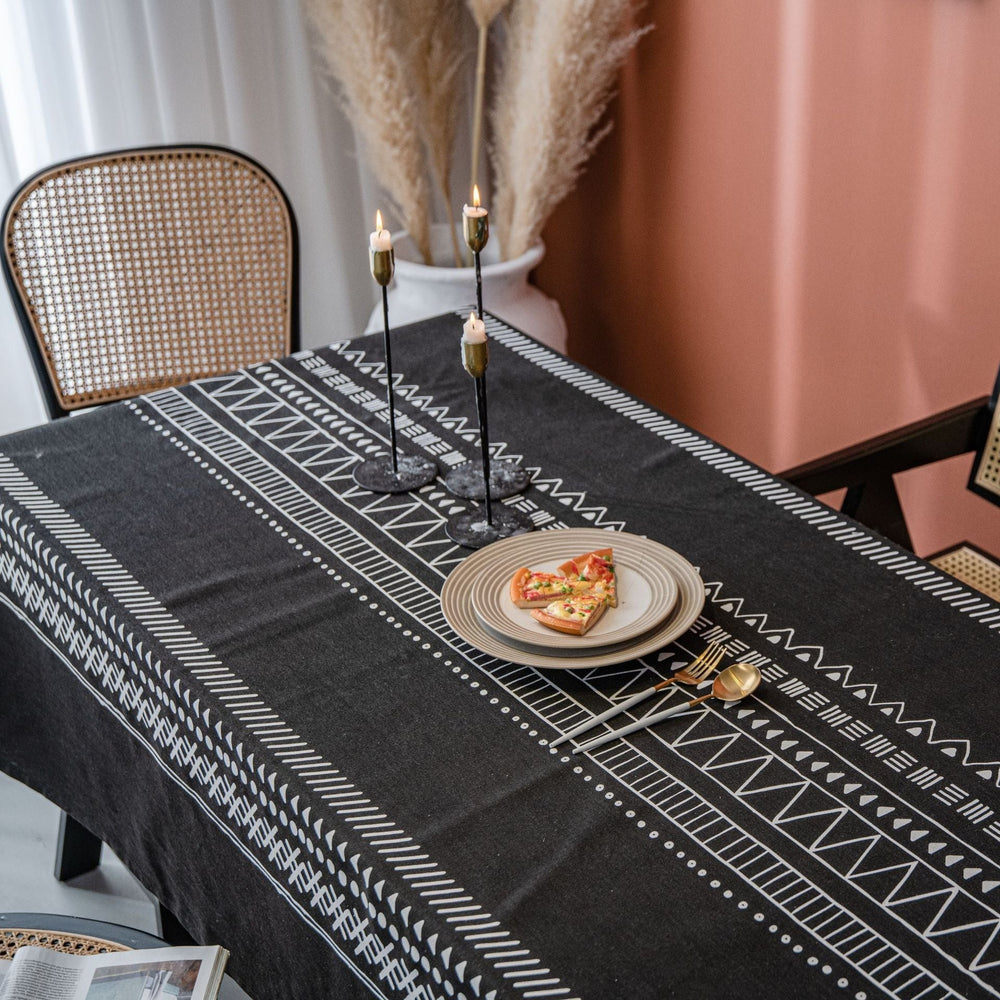 Bohemian Black Table Cloth - Table Cloth - Delicors