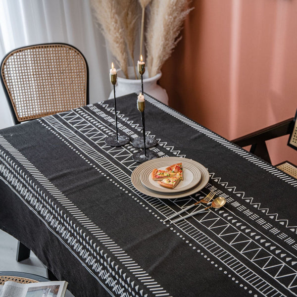 Bohemian Black Table Cloth - Table Cloth - Delicors