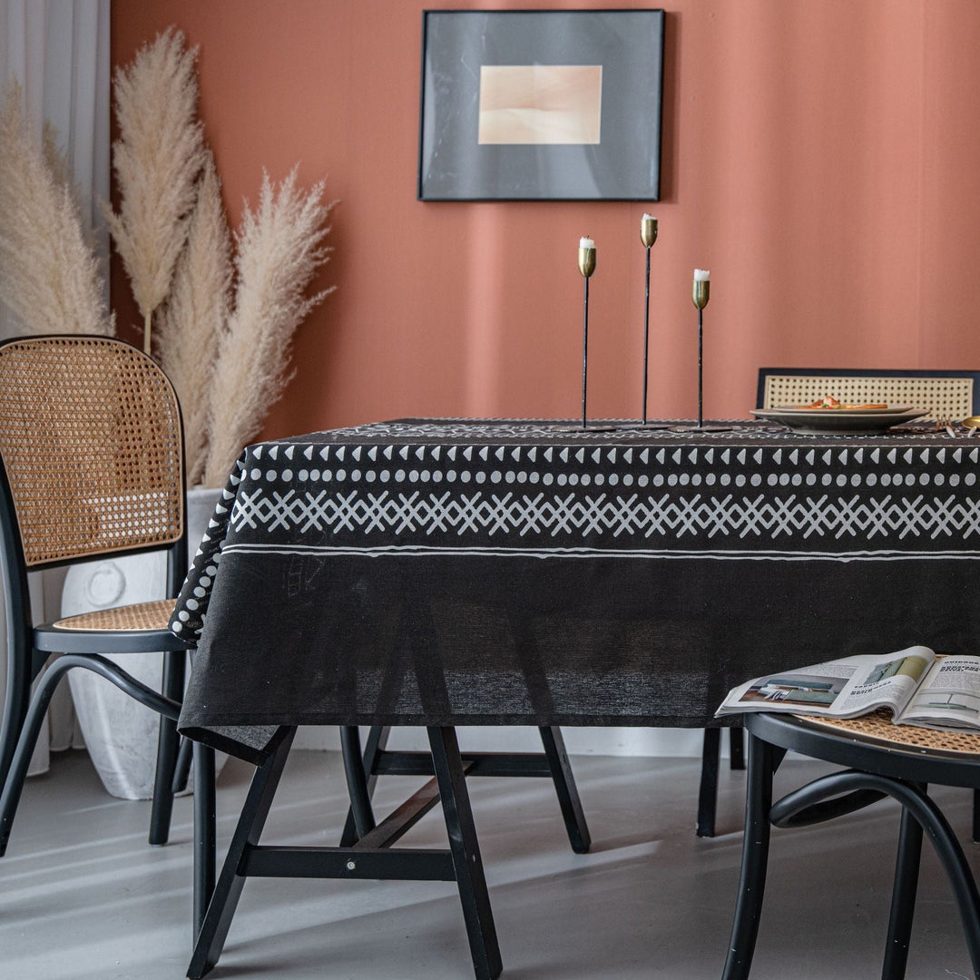 Bohemian Black Table Cloth - Table Cloth - Delicors