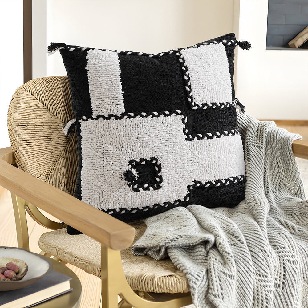 Bold Contrast Monochrome Cushion - Cushion - Delicors