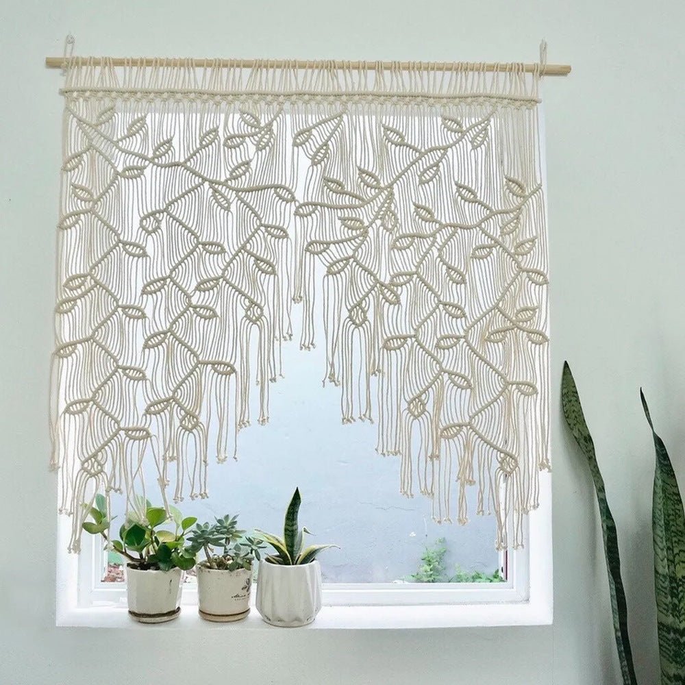 Botanical Weaves Macrame Curtain - Curtain - Delicors