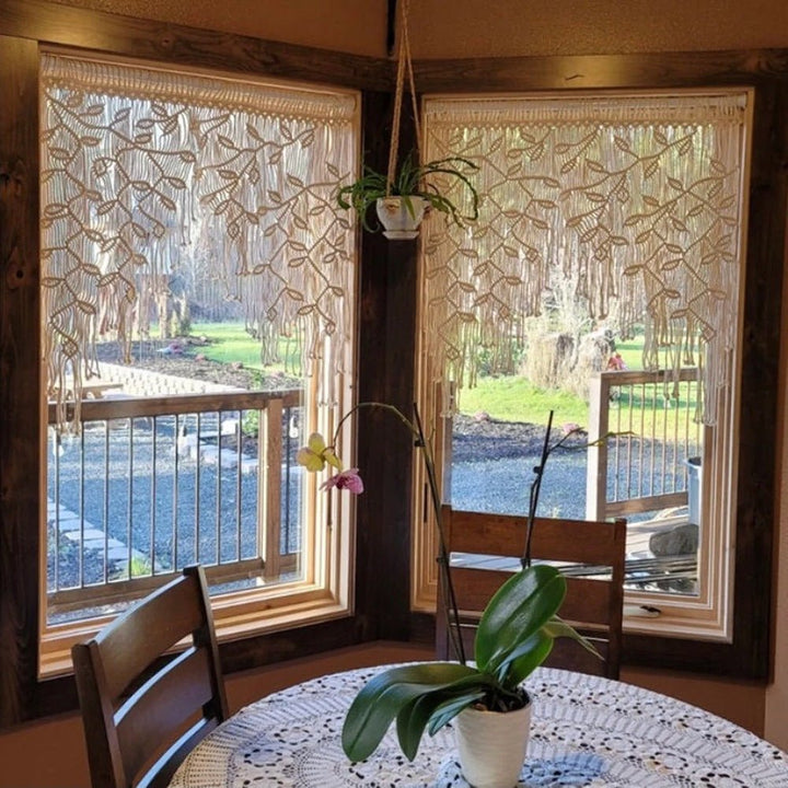 Botanical Weaves Macrame Curtain - Curtain - Delicors