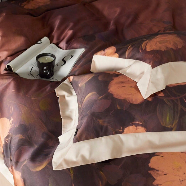Burnt Orange Floral Bedding Set - Bedding - Delicors