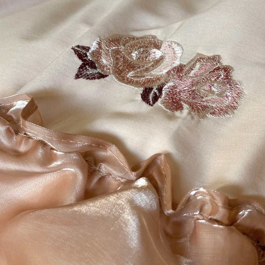 Silky Rose Ruffle Bedding Set