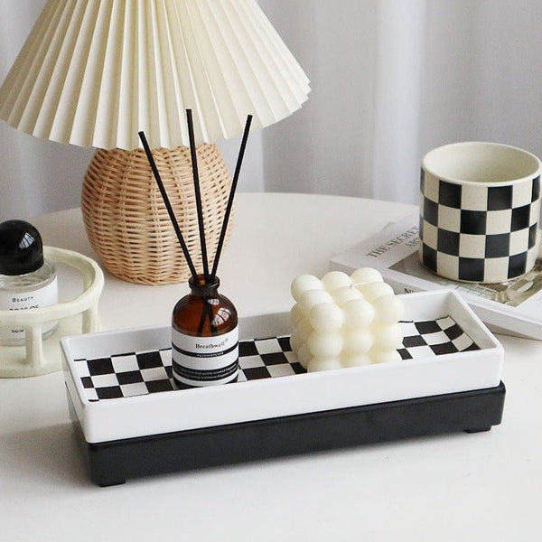 Checkerboard Rectangle Tray - Tray - Delicors