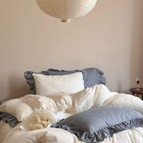 Coffee Snow Ruffle Bedding Set - Bedding - Delicors
