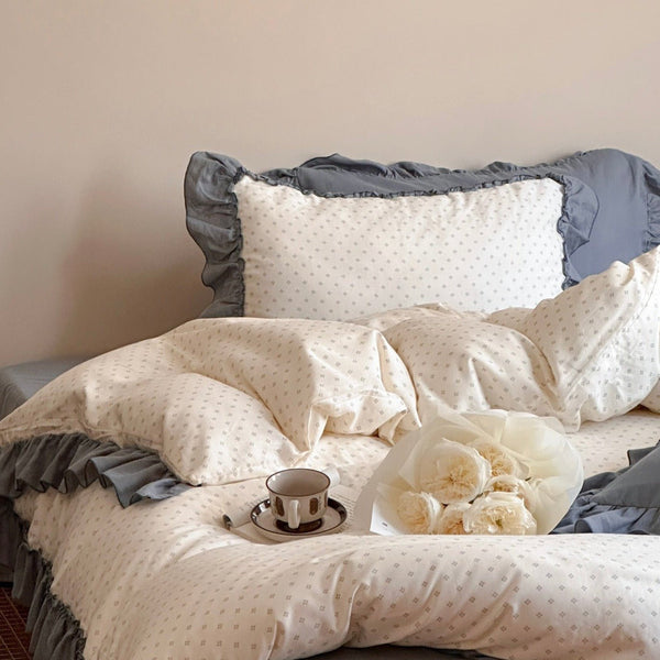 Coffee Snow Ruffle Bedding Set - Bedding - Delicors
