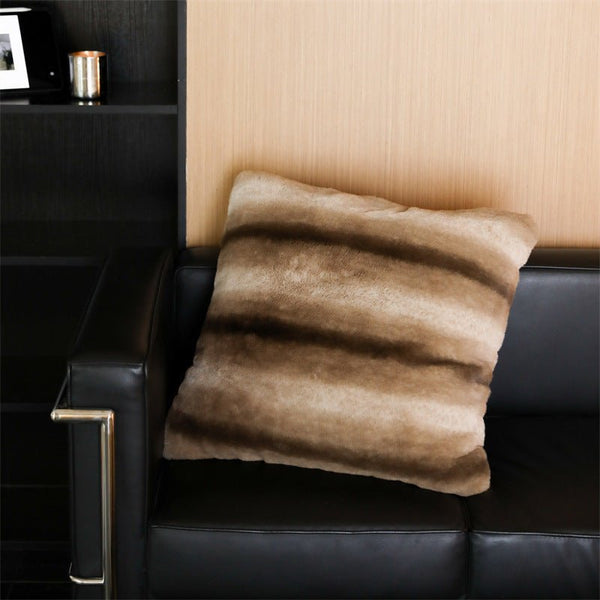 Coffee Stripe Blanket and Cushion -Throw- Delicors