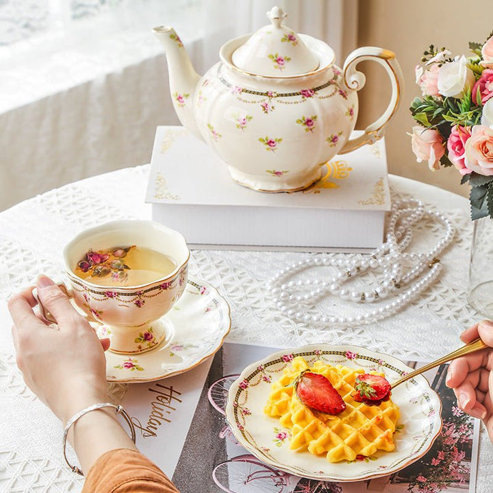 Countryside Flower Tea Cup & Pot - Dinnerware - Delicors