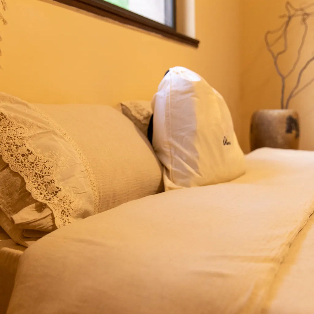 Beige Linen Bedding Set - Delicors