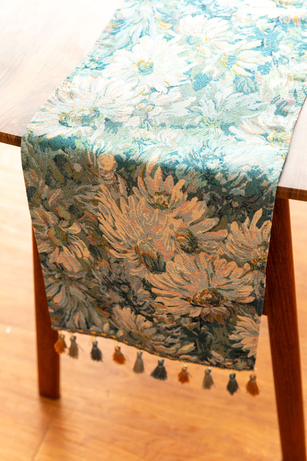Blue Gerbera Table Runner -- Delicors