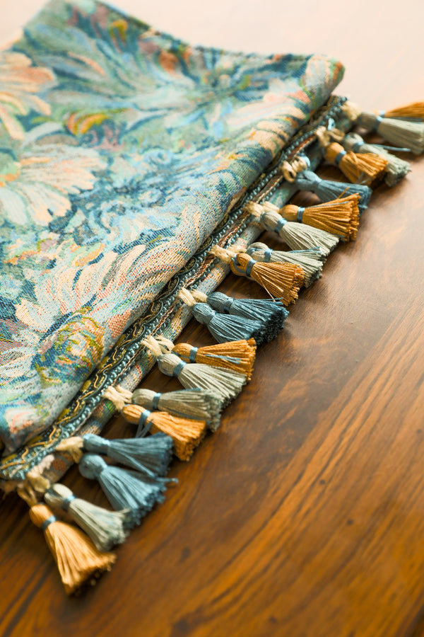 Blue Gerbera Table Runner -- Delicors