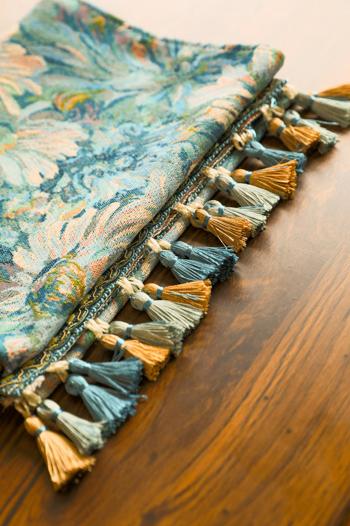 Blue Gerbera Table Runner -- Delicors