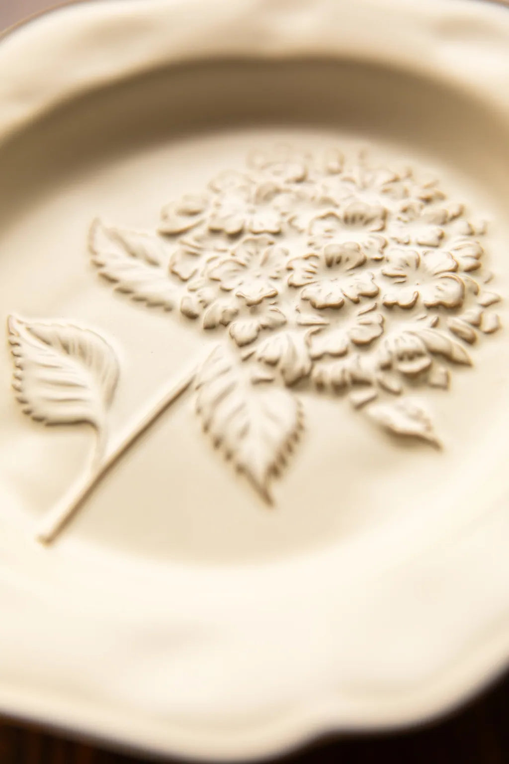 Botanical Embossed Plate 8.5Inch Hydrangea Plate - Delicors