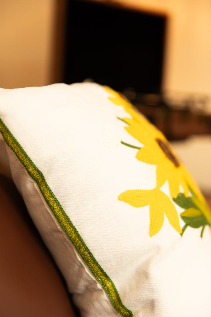 Decorative garden embroidery cushion