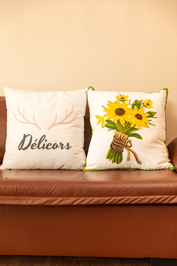 Botanical garden cushion embroidery