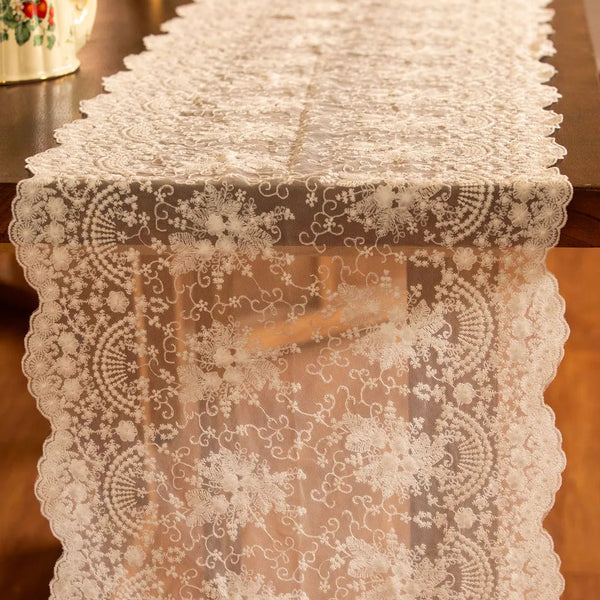 Decadent Flower Lace Table Runner - Delicors