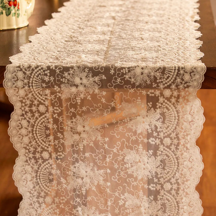 Decadent Flower Lace Table Runner - Delicors