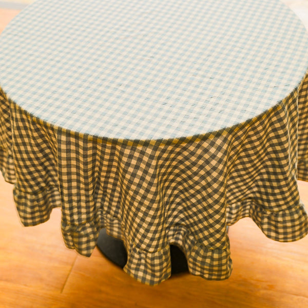 Dreamy Gingham Frill Tablecloth-Blue - Delicors