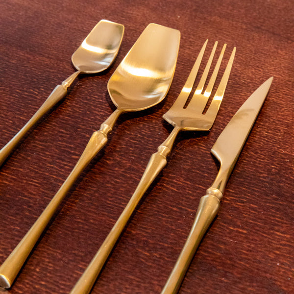Gold Roman Pillar Cutlery Set - Delicors