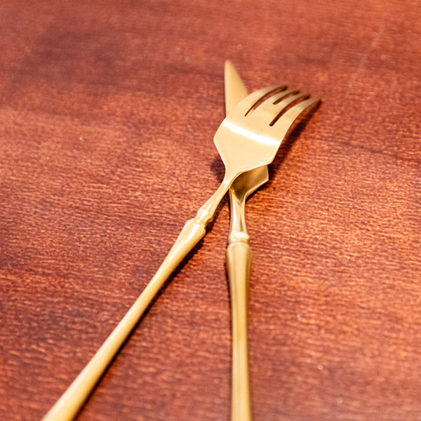 Gold Roman Pillar Cutlery Set From Delicors