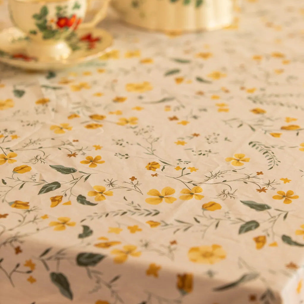 Golden Wattle Tassel Table Cloth - Delicors