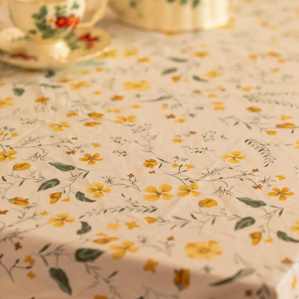 Golden Wattle Tassel Table Cloth - Delicors
