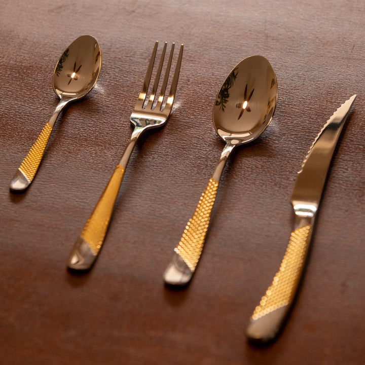 Grooved Stainless Steel Cutlery Set 