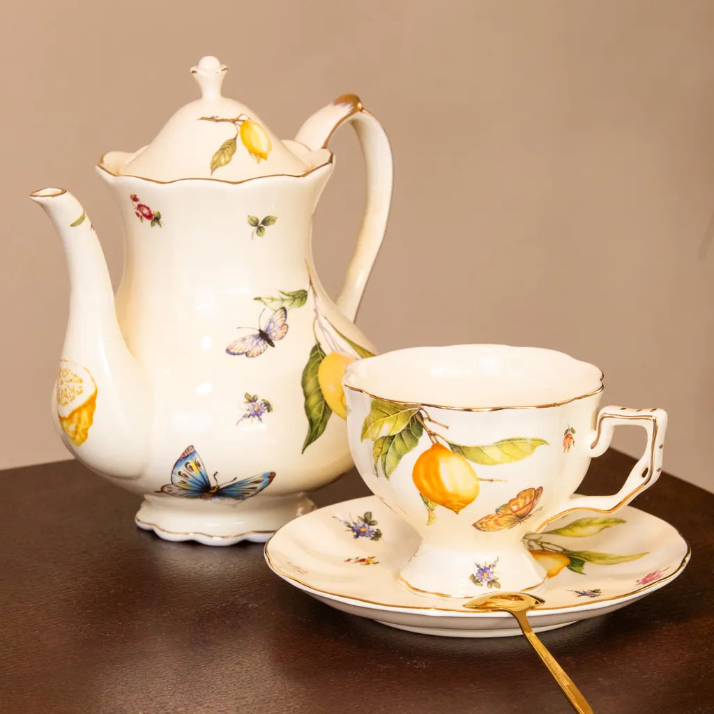 Lemon Garden Teapot & Cup Set - Delicors
